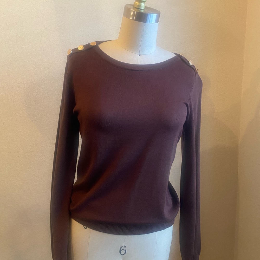 Carolyn Taylor Brown Crew Neck Sweater